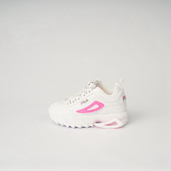 Fila Disruptor 2 Logo Reveal Girl's Sneakers - White/Pink,NZ 850-6143